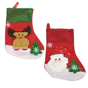 2 Weihnachtsstiefel Weihnachtssocke aus Filz 15x25cm 2999c